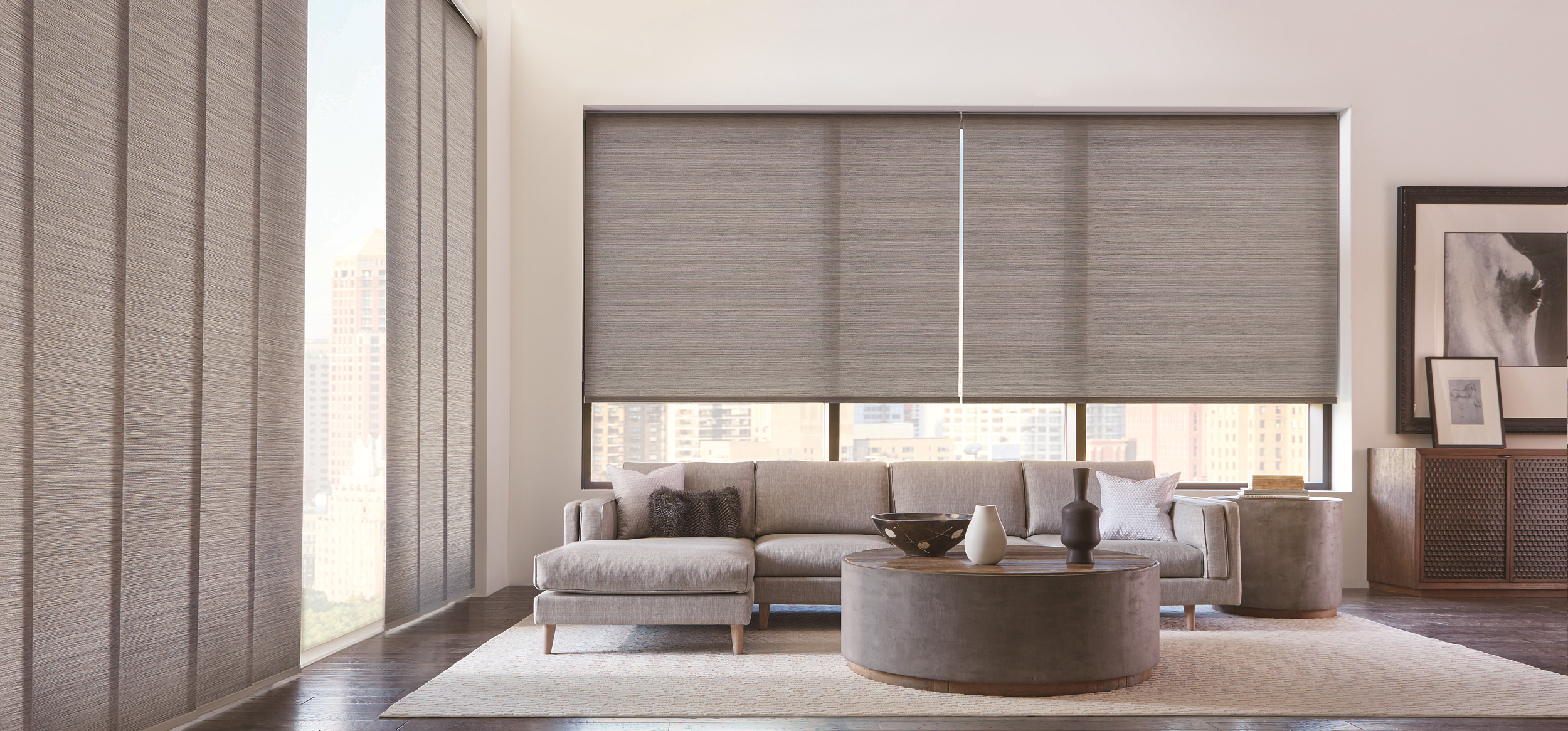 background image showing a room with modern windows